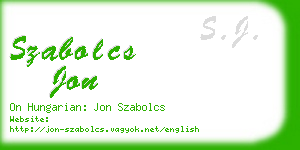 szabolcs jon business card